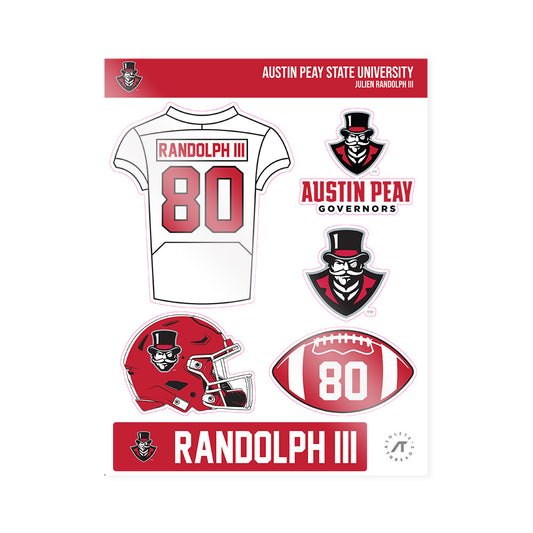 APSU - NCAA Football : Julien Randolph III - Sticker Sheet-0
