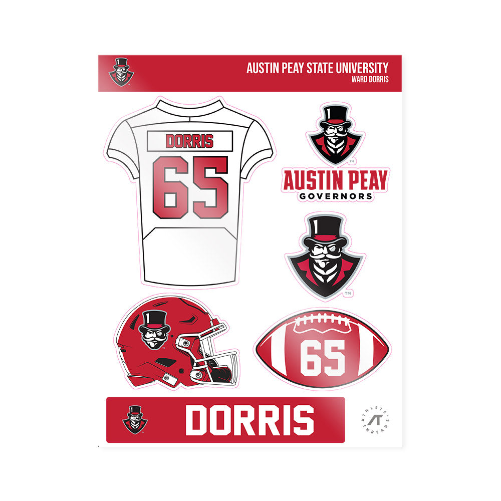 APSU - NCAA Football : Ward Dorris - Sticker Sheet-0