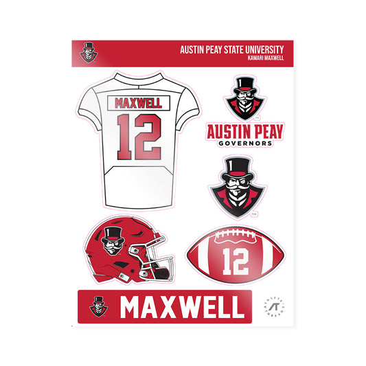 APSU - NCAA Football : Kamari Maxwell - Sticker Sheet-0