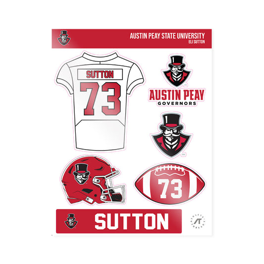 APSU - NCAA Football : Eli Sutton - Sticker Sheet-0