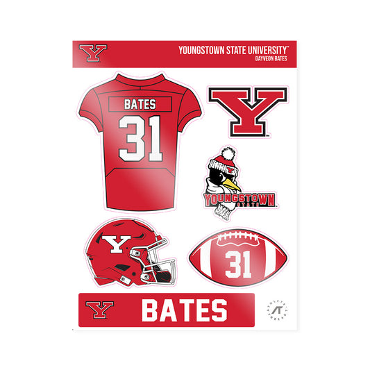 Youngstown State - NCAA Football : Dayveon Bates - Sticker Sheet-0