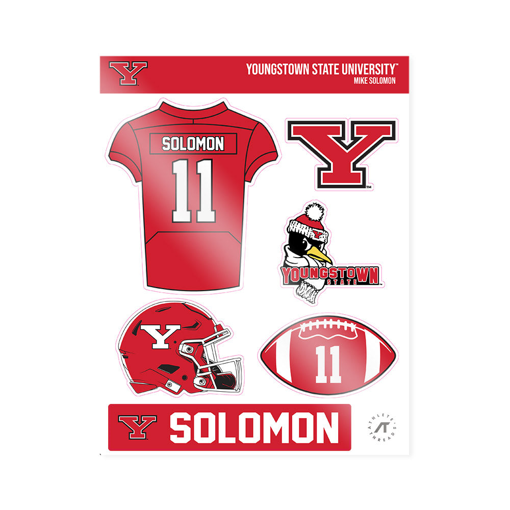 Youngstown State - NCAA Football : Mike Solomon - Sticker Sheet-0