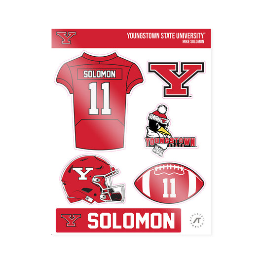 Youngstown State - NCAA Football : Mike Solomon - Sticker Sheet-0