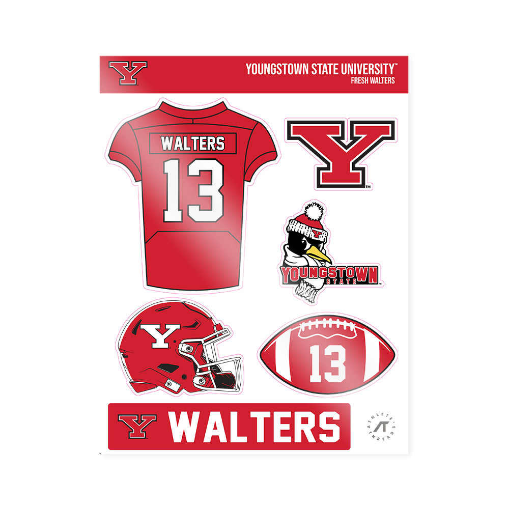 Youngstown State - NCAA Football : Fresh Walters - Sticker Sheet-0