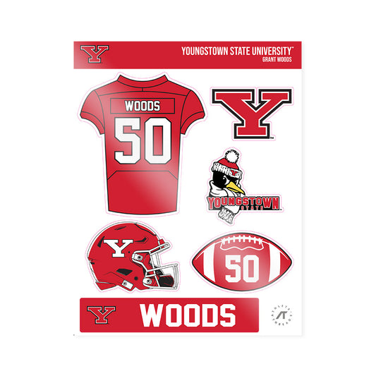 Youngstown State - NCAA Football : Grant Woods - Sticker Sheet-0