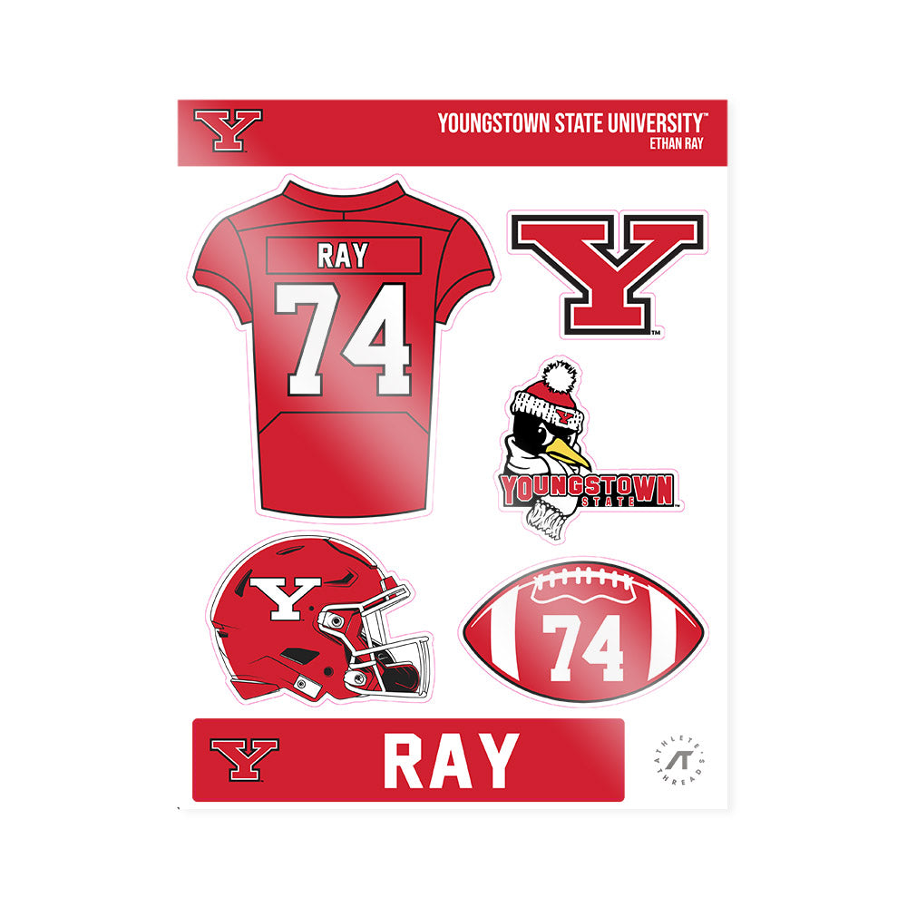 Youngstown State - NCAA Football : Ethan Ray - Sticker Sheet-0