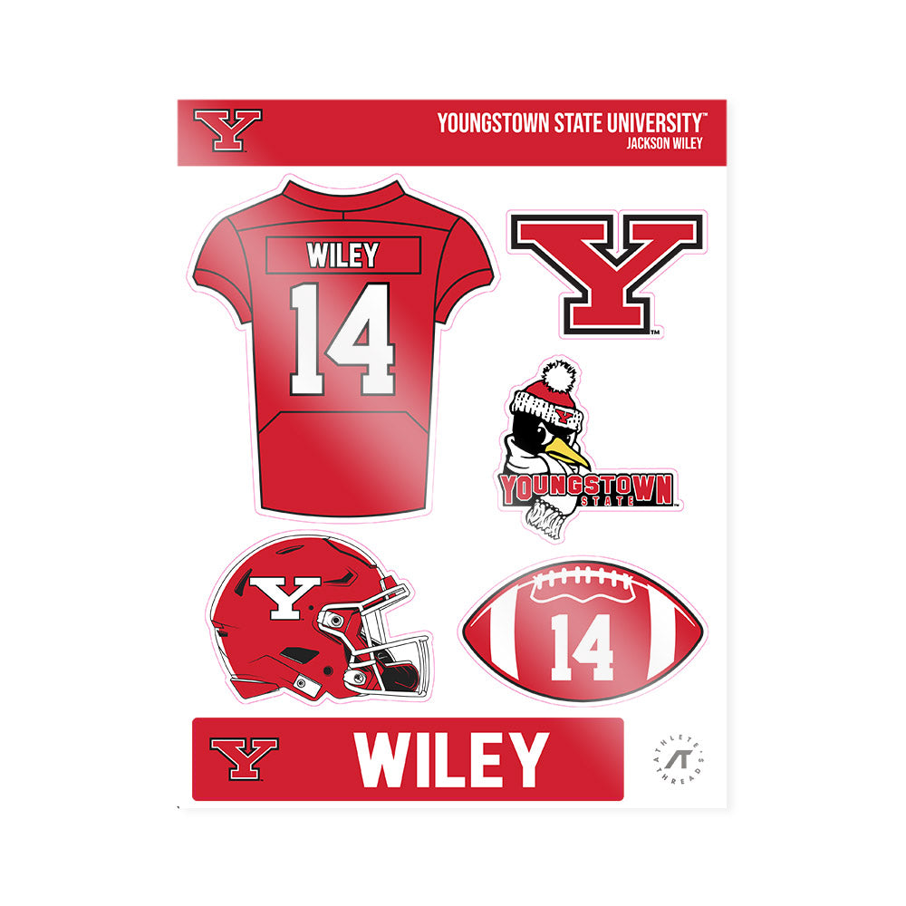 Youngstown State - NCAA Football : Jackson Wiley - Sticker Sheet-0