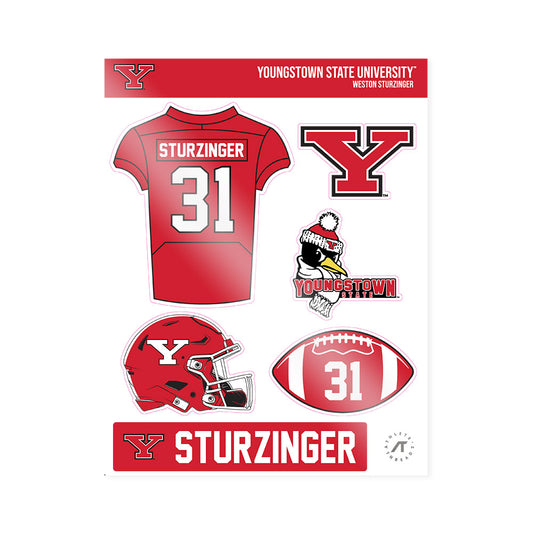 Youngstown State - NCAA Football : Weston Sturzinger - Sticker Sheet-0