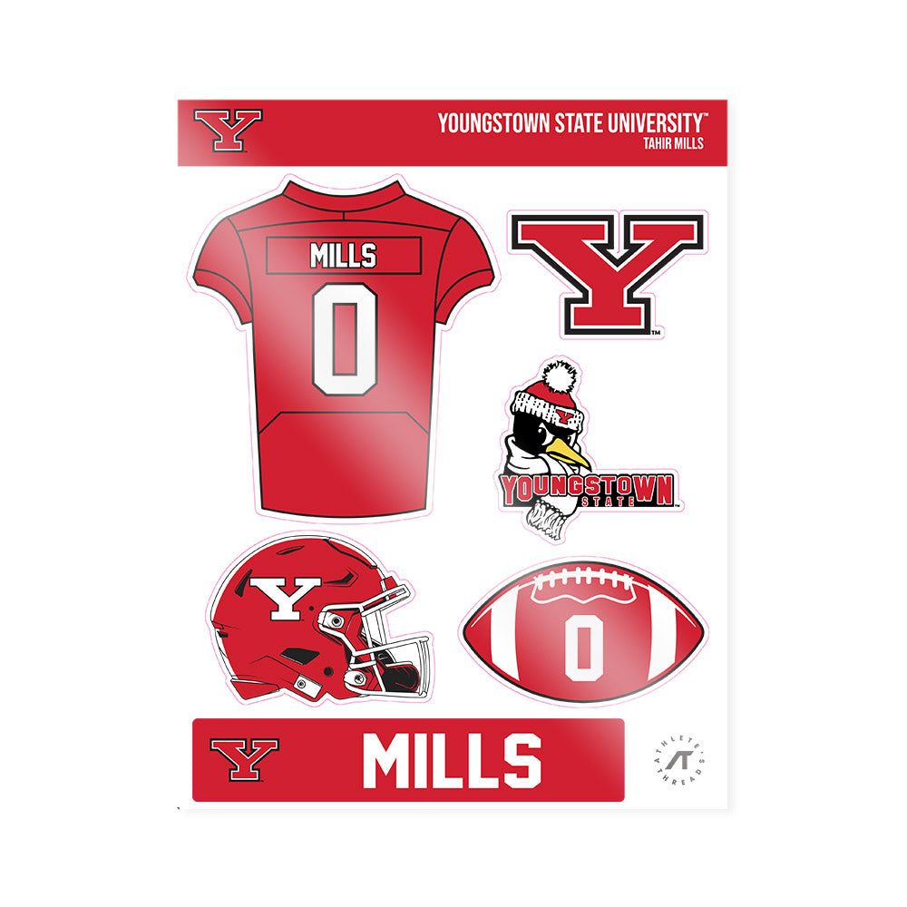 Youngstown State - NCAA Football : Tahir Mills - Sticker Sheet-0