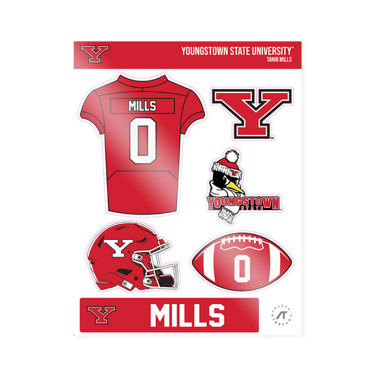 Youngstown State - NCAA Football : Tahir Mills - Sticker Sheet-0