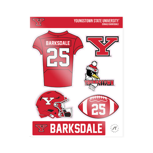 Youngstown State - NCAA Football : Donald Barksdale - Sticker Sheet-0
