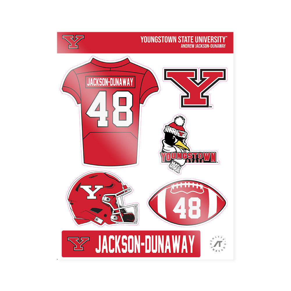 Youngstown State - NCAA Football : Andrew Jackson-Dunaway - Sticker Sheet-0