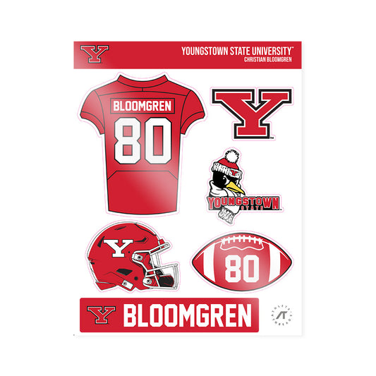 Youngstown State - NCAA Football : Christian Bloomgren - Sticker Sheet-0