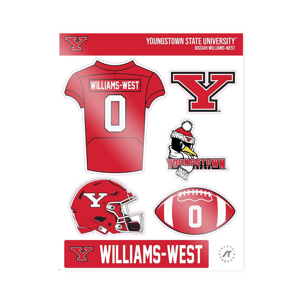 Youngstown State - NCAA Football : Jussiah Williams-West - Sticker Sheet-0