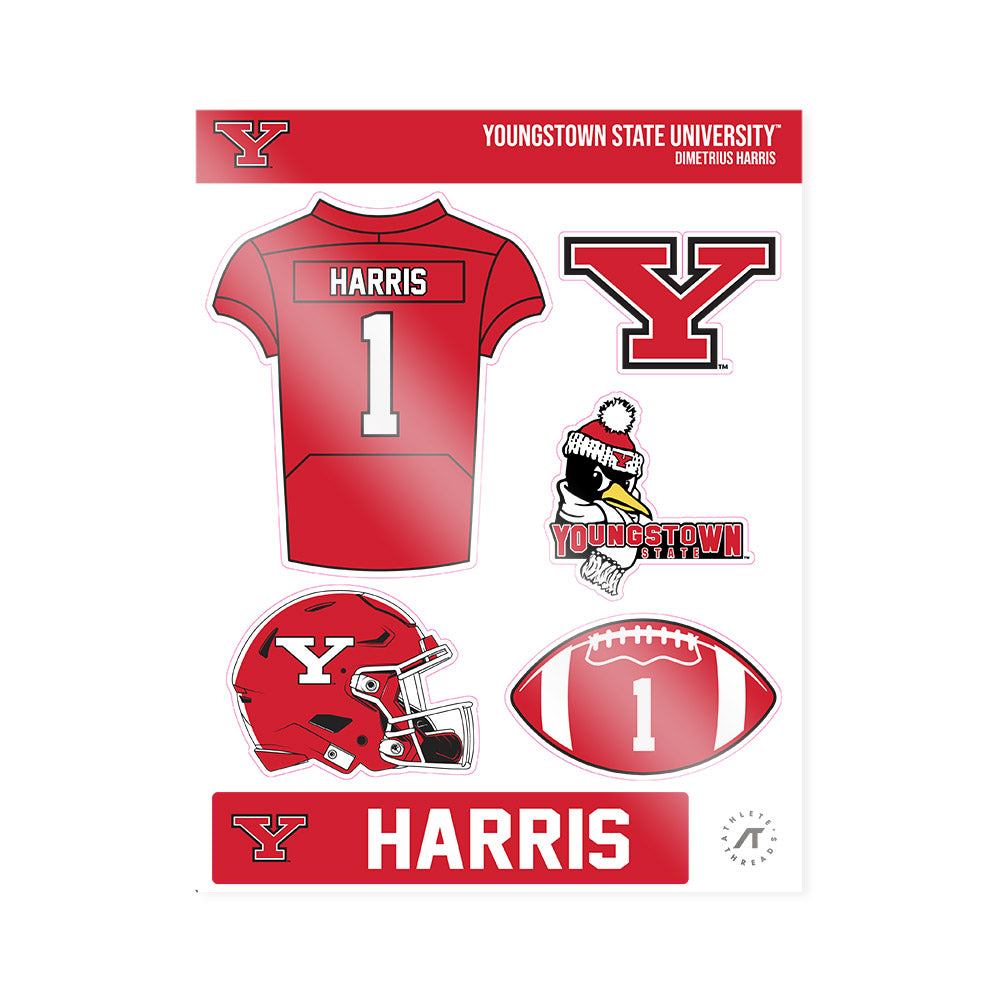 Youngstown State - NCAA Football : Dimetrius Harris - Sticker Sheet-0