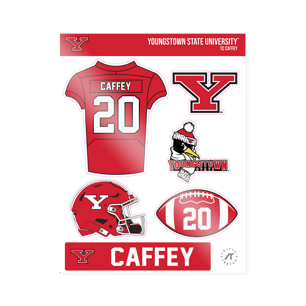 Youngstown State - NCAA Football : Tc Caffey - Sticker Sheet-0