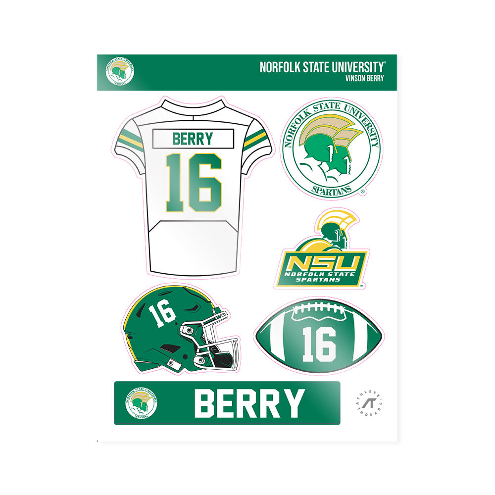 Norfolk State - NCAA Football : Vinson Berry - Sticker Sheet-0
