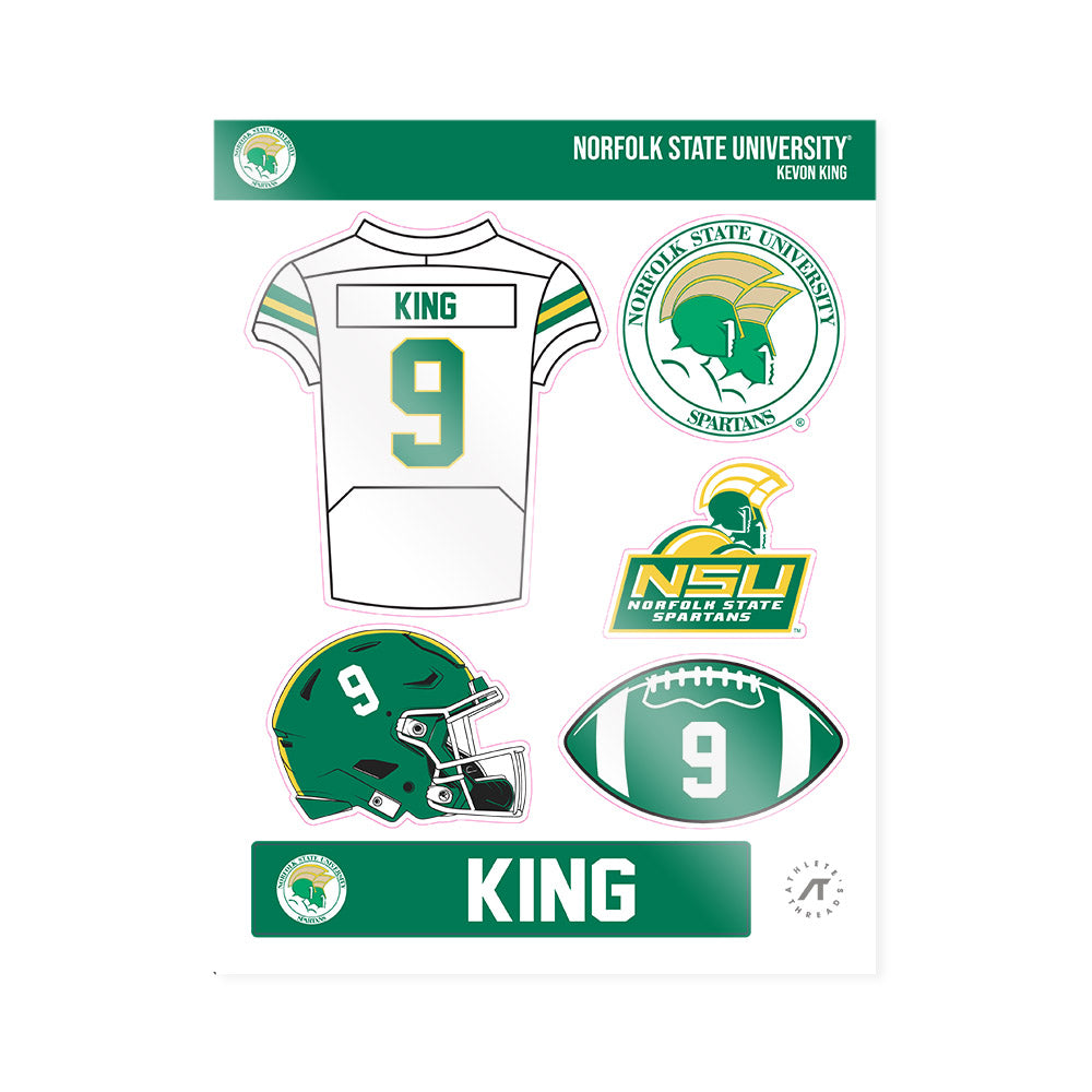 Norfolk State - NCAA Football : Kevon King - Sticker Sheet-0