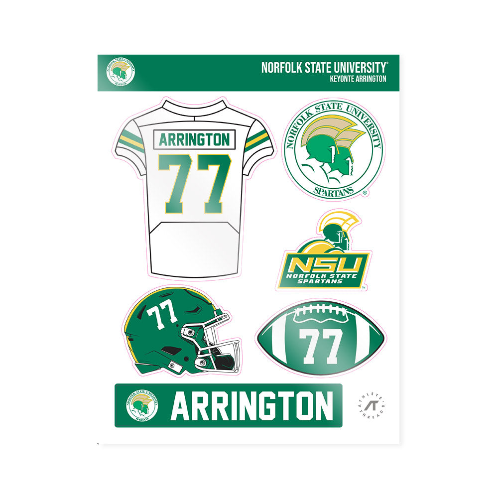 Norfolk State - NCAA Football : Keyonte Arrington - Sticker Sheet-0