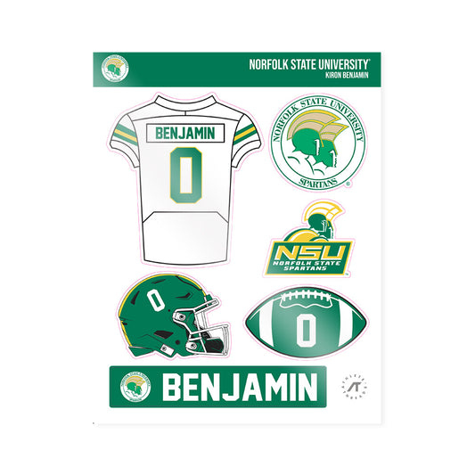 Norfolk State - NCAA Football : Kiron Benjamin - Sticker Sheet-0