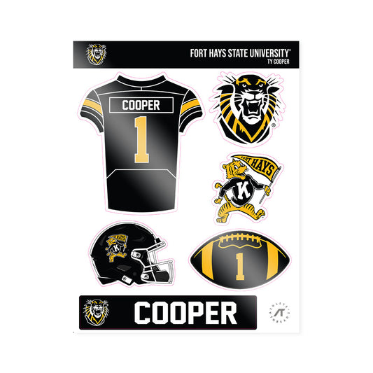 FHSU - NCAA Football : Ty Cooper - Sticker Sheet-0