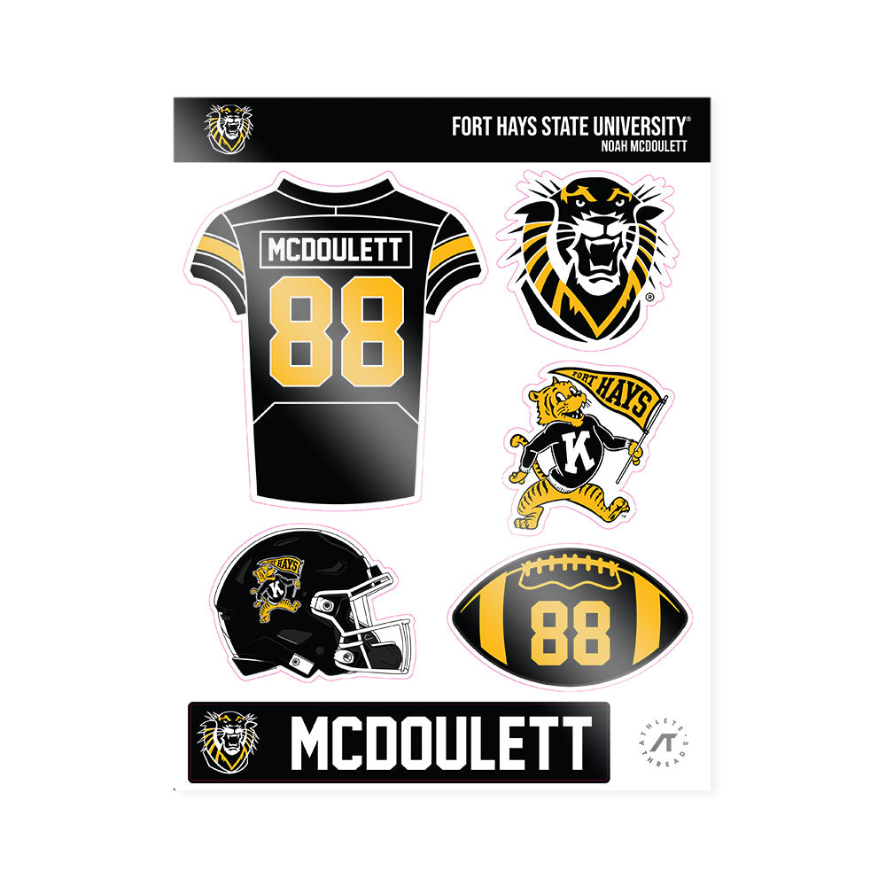 FHSU - NCAA Football : Noah McDoulett - Sticker Sheet-0