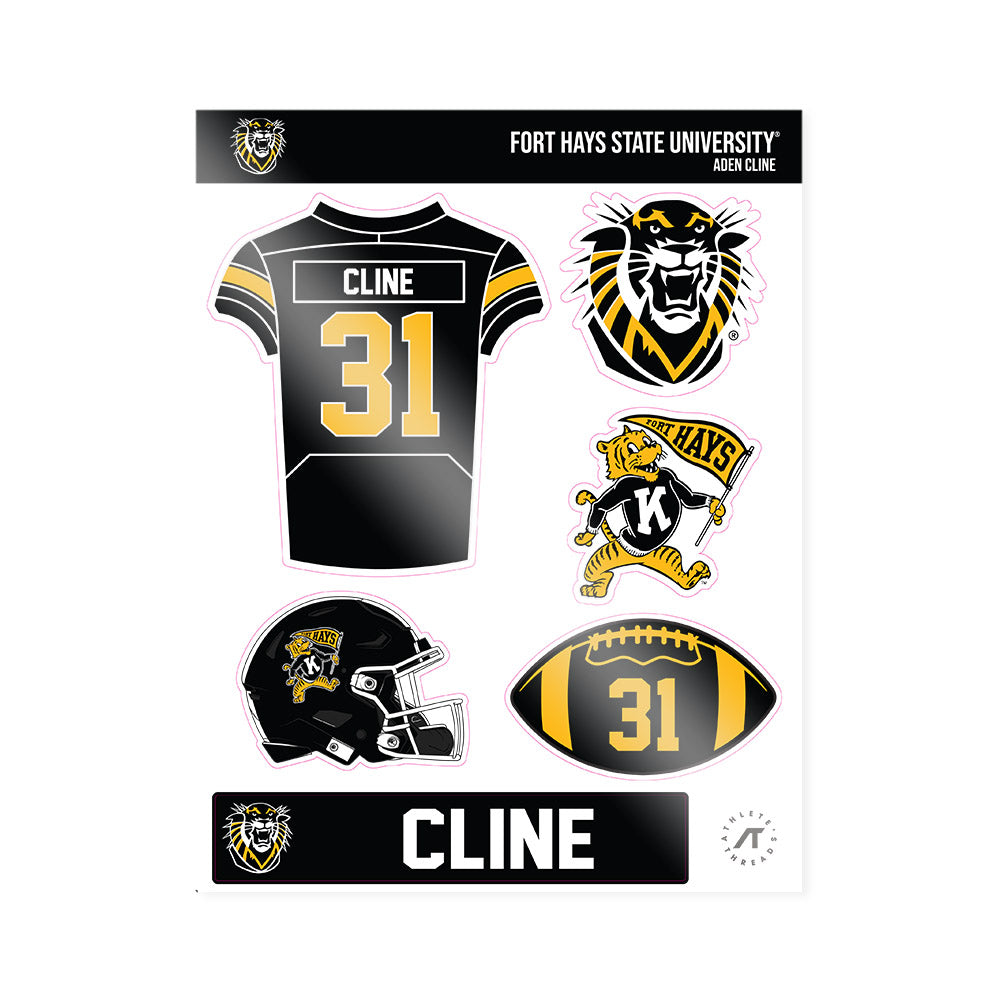 FHSU - NCAA Football : Aden Cline - Sticker Sheet-0