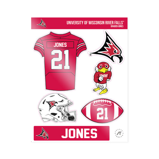 UW River Falls - NCAA Football : Braden Jones - Sticker Sheet-0