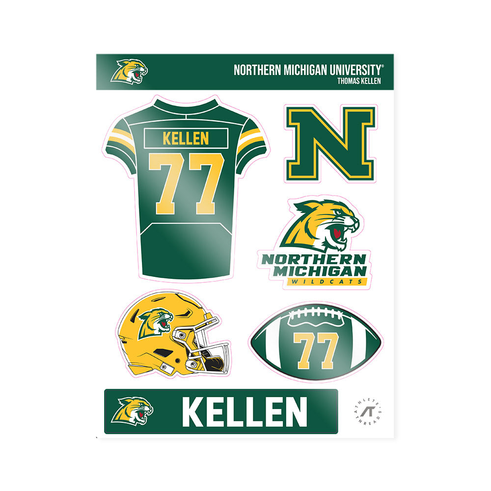 Northern Michigan - NCAA Football : Thomas Kellen - Sticker Sheet-0