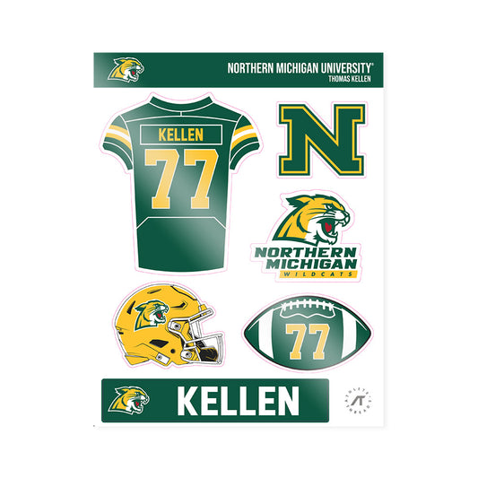 Northern Michigan - NCAA Football : Thomas Kellen - Sticker Sheet-0