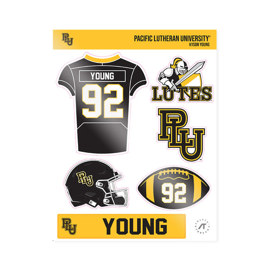 PLU - NCAA Football : Kyson Young - Sticker Sheet-0
