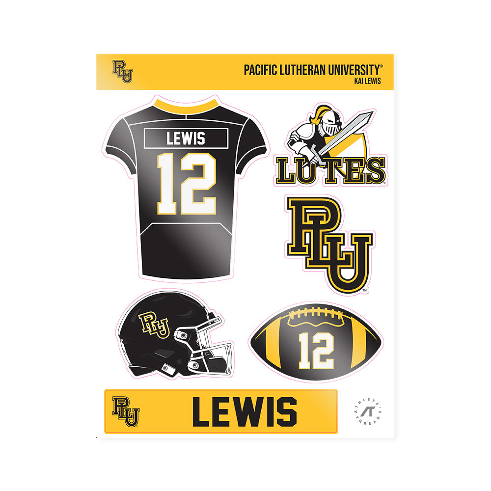 PLU - NCAA Football : Kai Lewis - Sticker Sheet-0