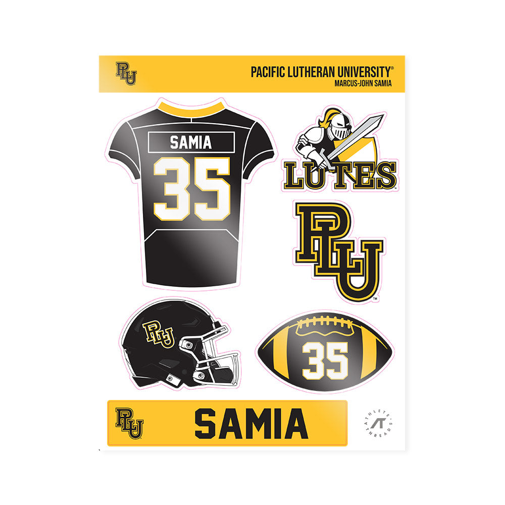 PLU - NCAA Football : Marcus-John Samia - Sticker Sheet-0