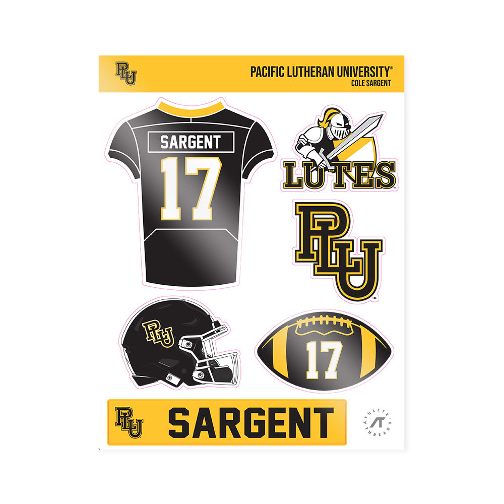 PLU - NCAA Football : Cole Sargent - Sticker Sheet-0