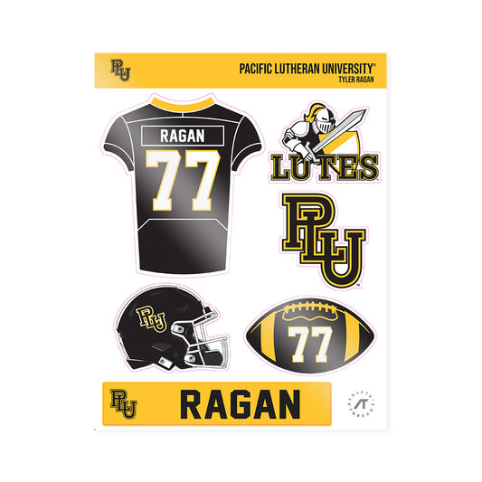 PLU - NCAA Football : Tyler Ragan - Sticker Sheet-0