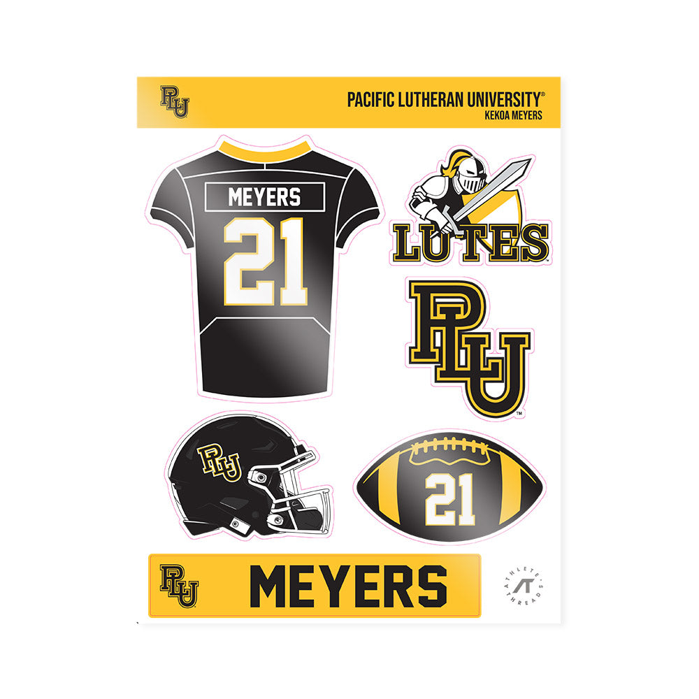 PLU - NCAA Football : Kekoa Meyers - Sticker Sheet-0