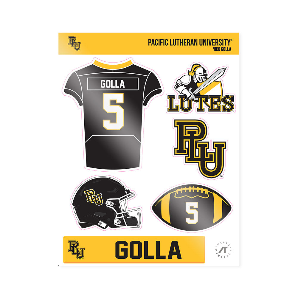 PLU - NCAA Football : Nico Golla - Sticker Sheet-0