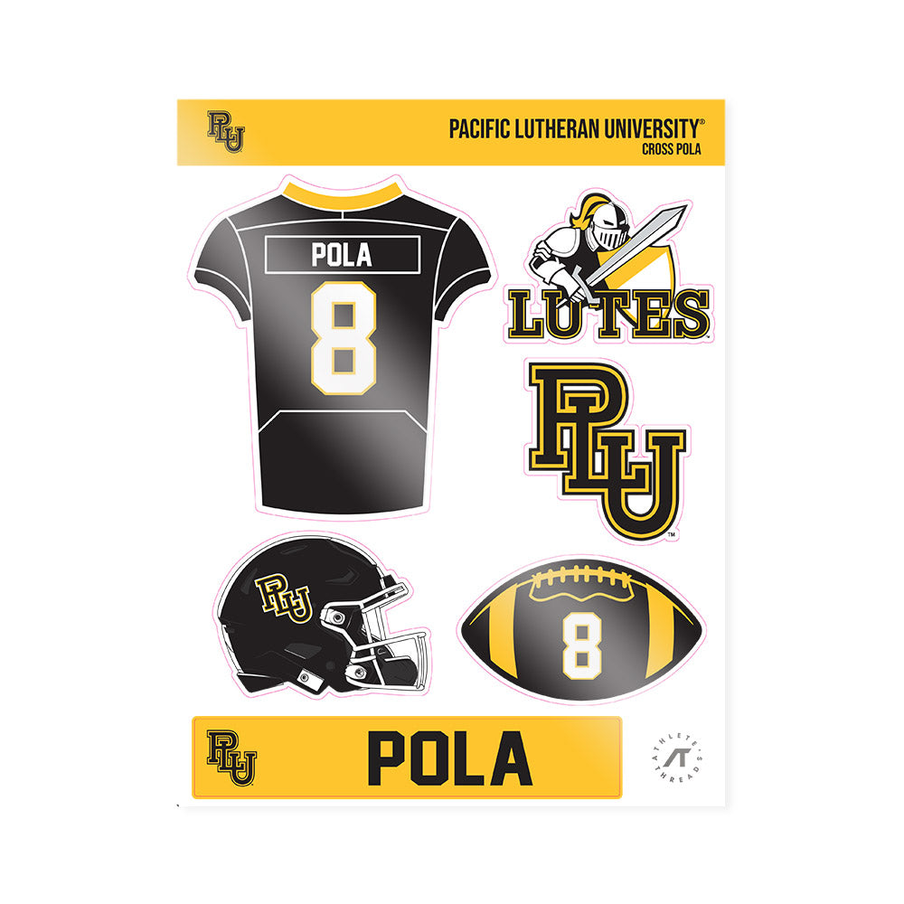 PLU - NCAA Football : Cross Pola - Sticker Sheet-0