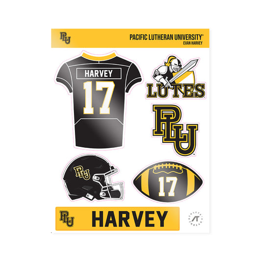 PLU - NCAA Football : Evan Harvey - Sticker Sheet-0