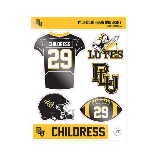 PLU - NCAA Football : Noah Childress - Sticker Sheet-0