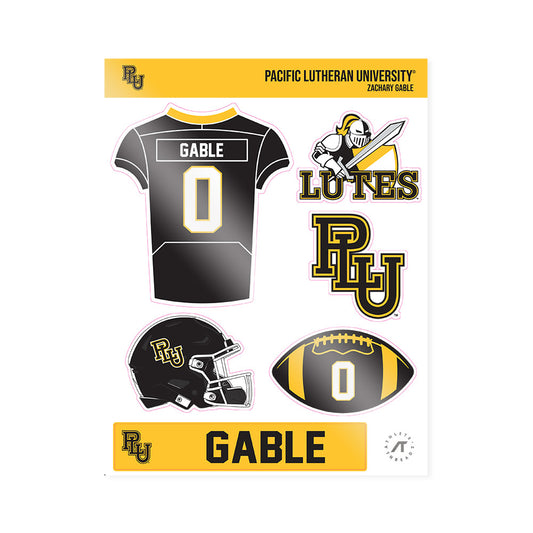 PLU - NCAA Football : Zachary Gable - Sticker Sheet-0