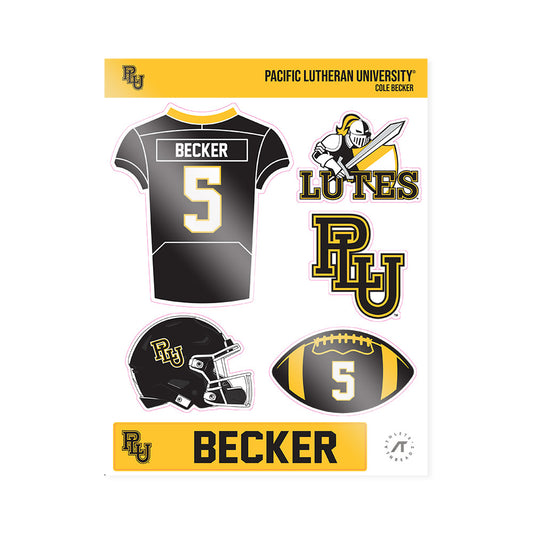 PLU - NCAA Football : Cole Becker - Sticker Sheet-0
