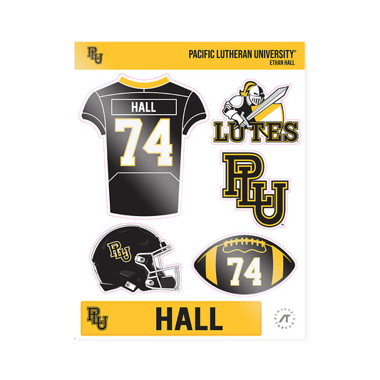 PLU - NCAA Football : Ethan Hall - Sticker Sheet-0