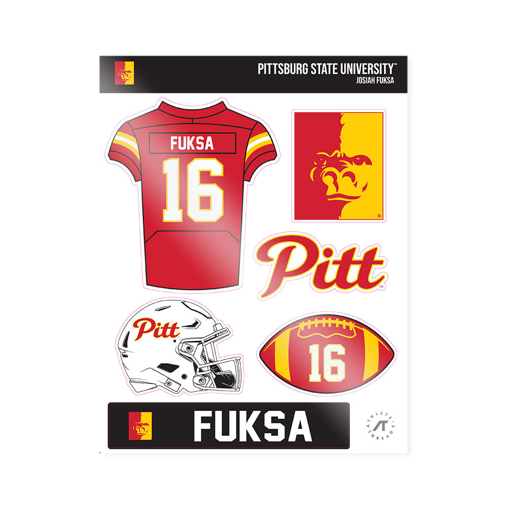 Pitt State - NCAA Football : Josiah Fuksa - Sticker Sheet-0