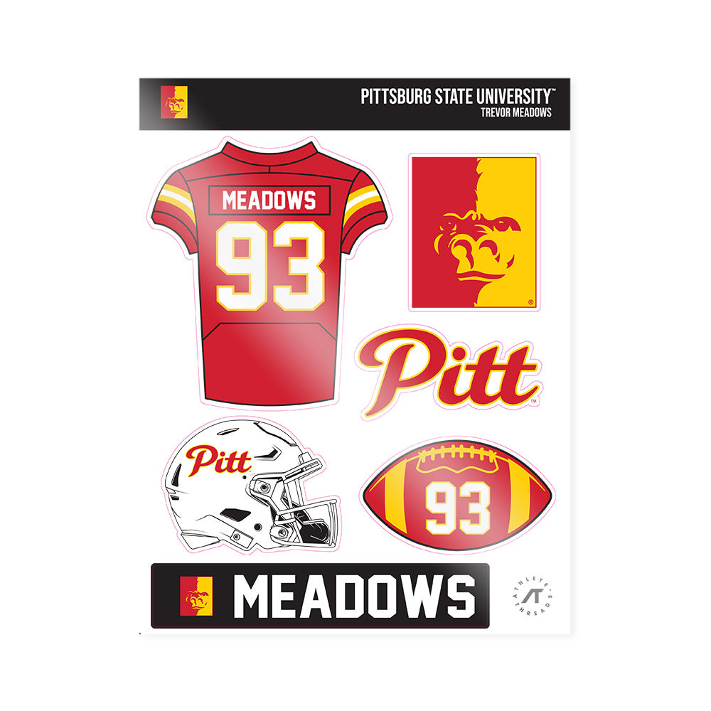 Pitt State - NCAA Football : Trevor Meadows - Sticker Sheet-0