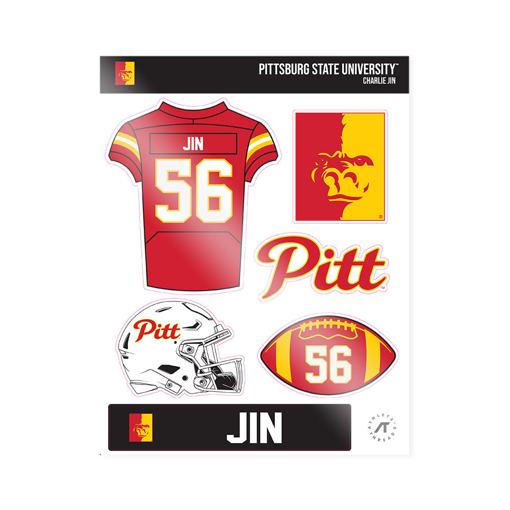 Pitt State - NCAA Football : Charlie Jin - Sticker Sheet-0