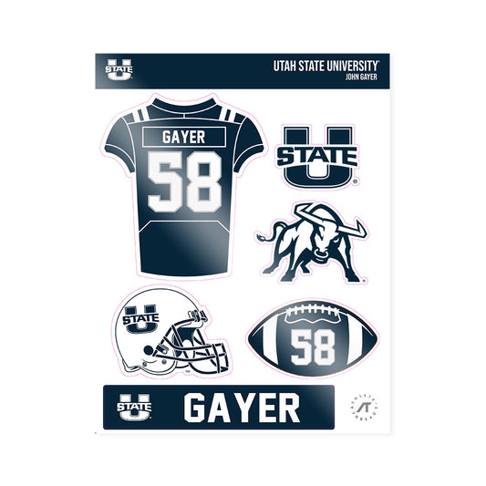 Utah State - NCAA Football : John Gayer - Sticker Sheet-0