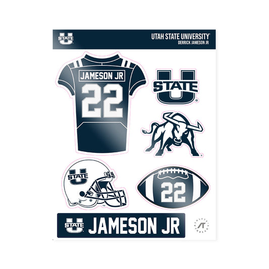 Utah State - NCAA Football : Derrick Jameson Jr - Sticker Sheet-0