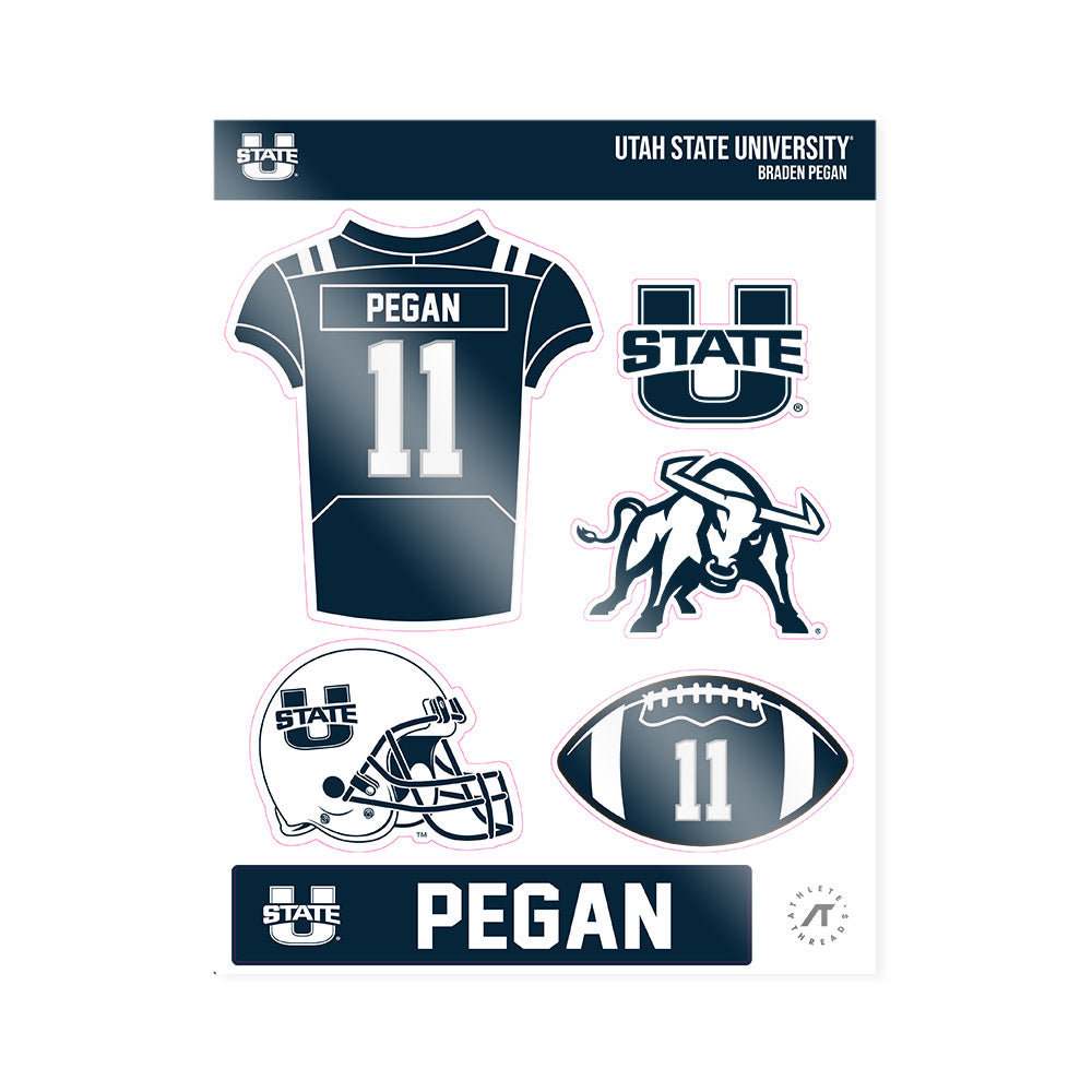 Utah State - NCAA Football : Braden Pegan - Sticker Sheet-0