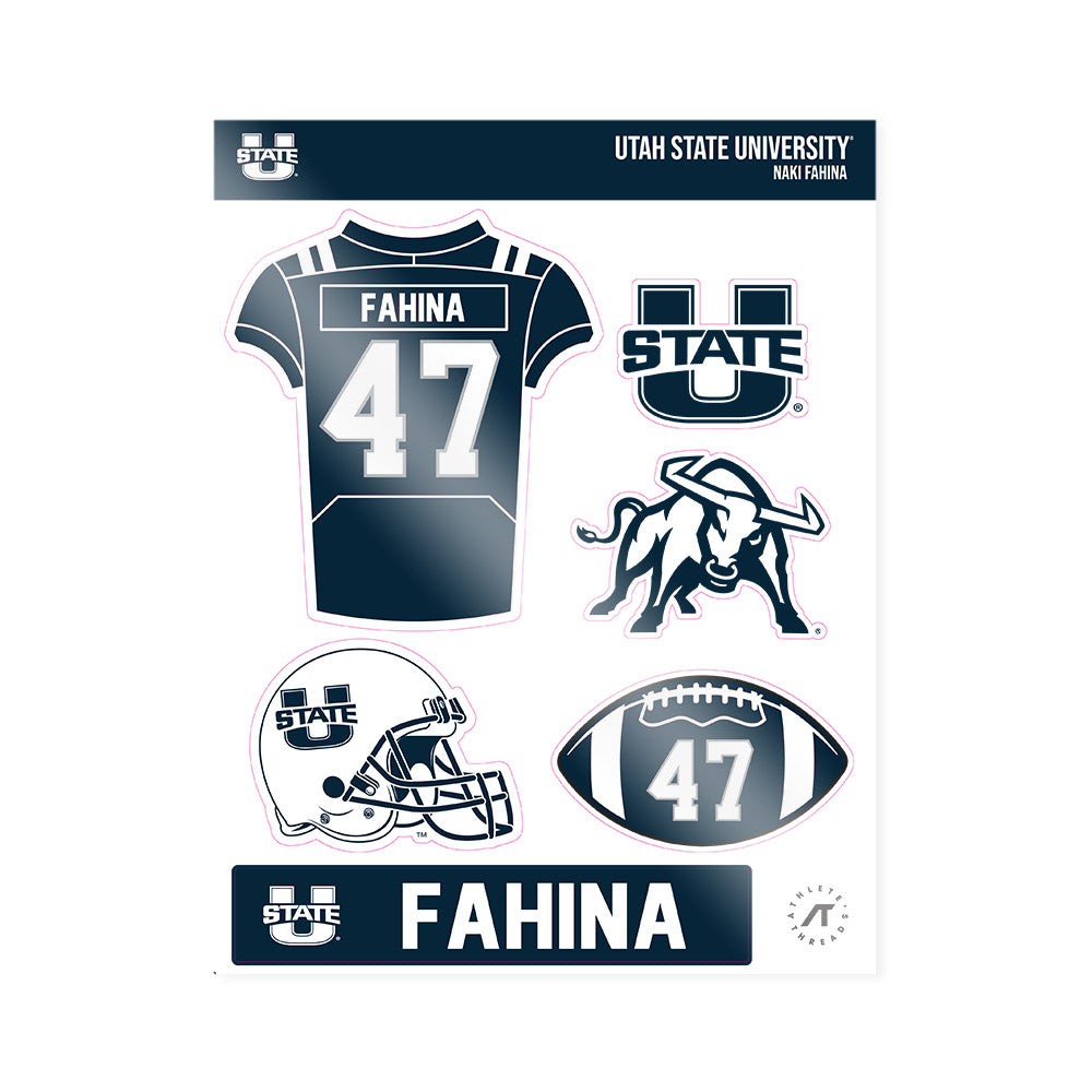 Utah State - NCAA Football : Naki Fahina - Sticker Sheet-0